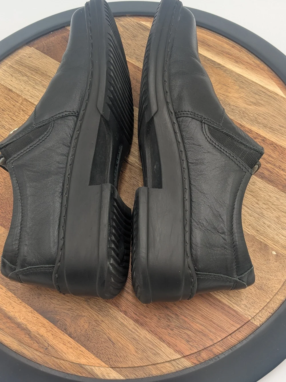 Josef Seibel Black Leather Front Zip Comfort Shoes Size 40